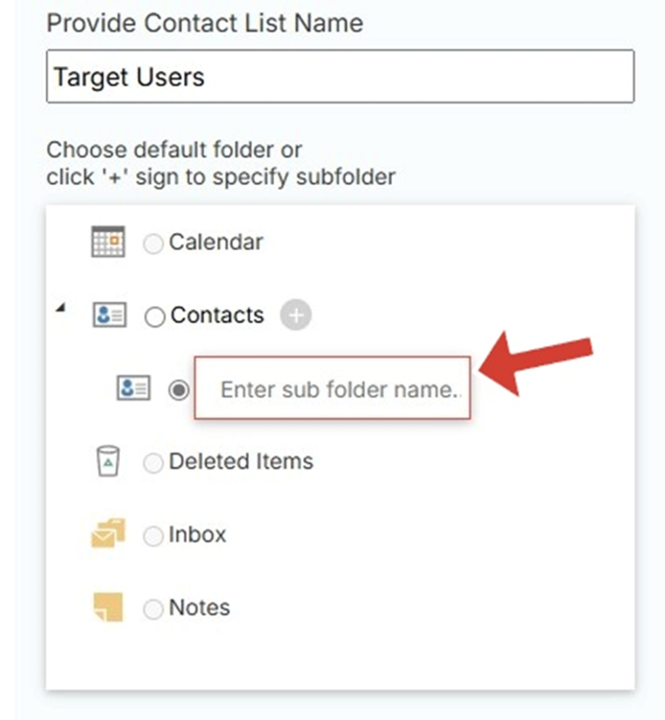 Add Contact Subfolders in CiraSync