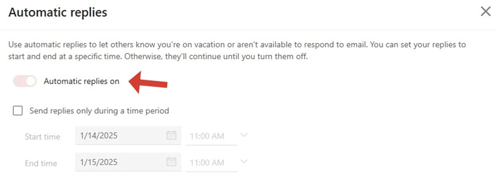 Turn On Automatic Replies