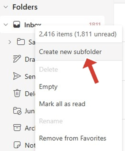 Use Folders to Sort Emails in Outlook