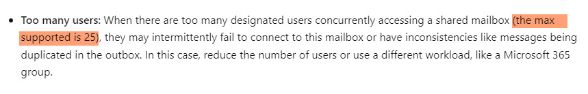 User Limit in Microsoft Shared Mailboxes