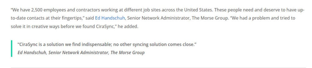 CiraSync Customers Faces GAL Sync Problems