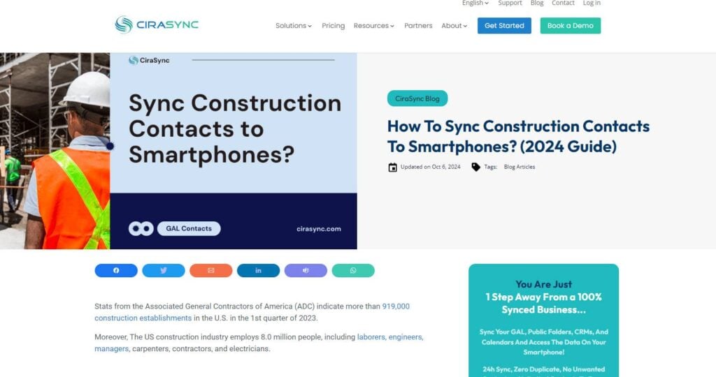 Construction companies use CiraSync - the best GAL sync tool