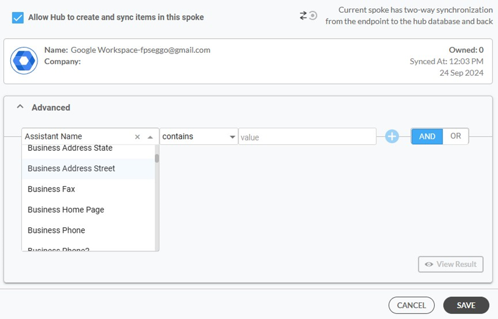 GAL Sync Settings in CiraHub