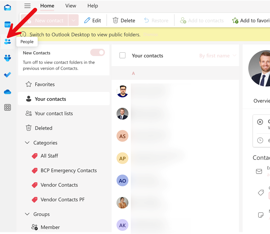 How to Sort Contacts in Outlook