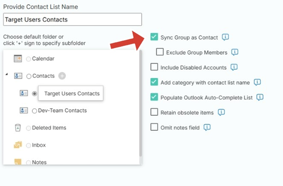 Sync Contact Groups if you have groups in the contact list