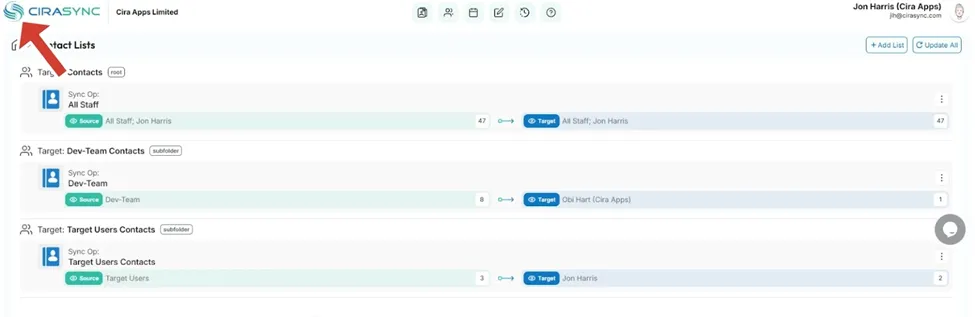 Global address list update overview in CiraSync