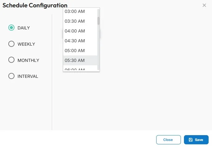 CiraSync syncing schedule
