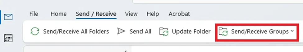 Click Send Receive All Folders