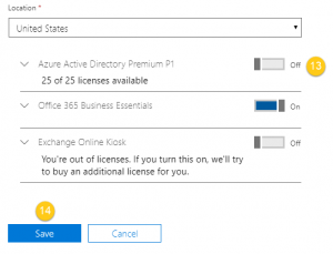 Azure Directory Premium Lizenz aktivieren 