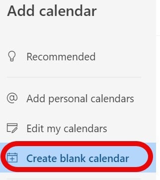 Create Blank Calendar