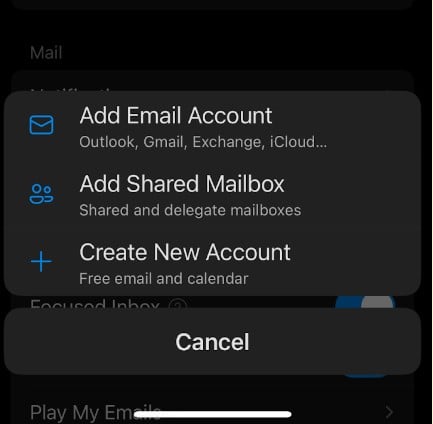 access and use a shared mailbox on outlook mobile