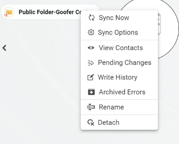 Next, right click your spoke, and select “Sync Options”.