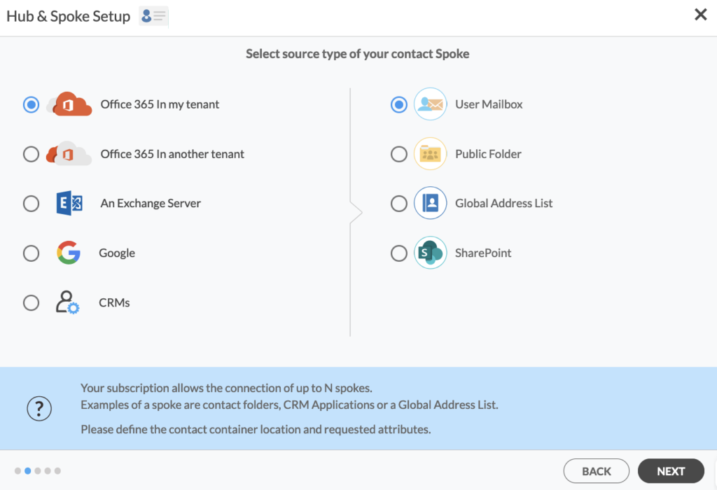 Selecting an Microsoft 365 Mailbox Source 