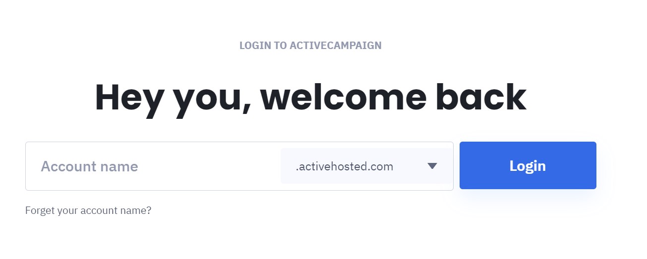 ActiveCampaign Log in