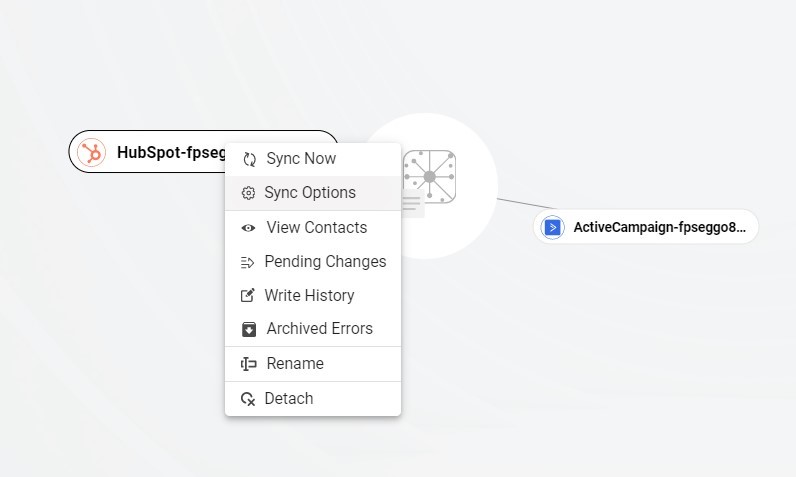 Hubspot Sync options