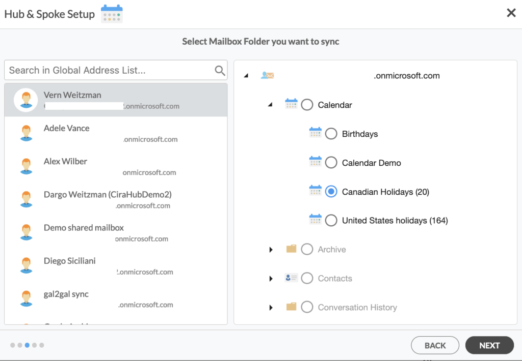 Choosing a User Mailbox Calendar