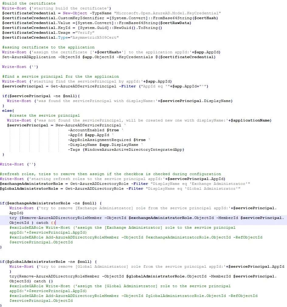 PowerShell script to configure certificate-based authorization