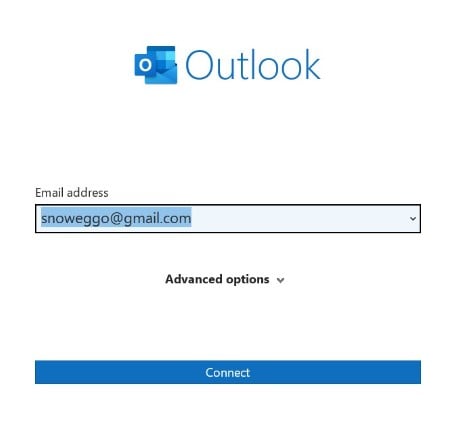 Add an email account to outlook