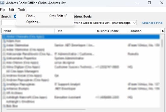 Change the Default Address Book in Outlook