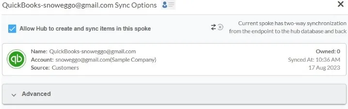 Click allow hub to create and sync items from this spoke