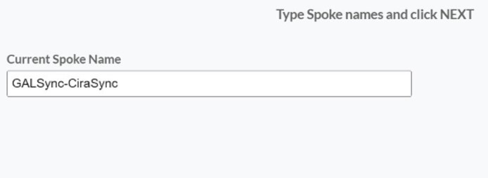 Type in a spoke name then click next