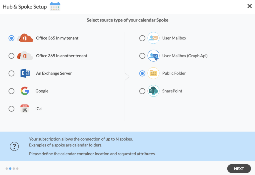 Select Public Folder as your calendar spoke