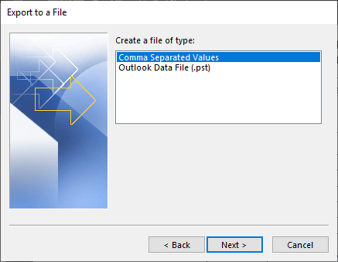 Select Comma Separated Values Format