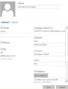 outlook contacts management