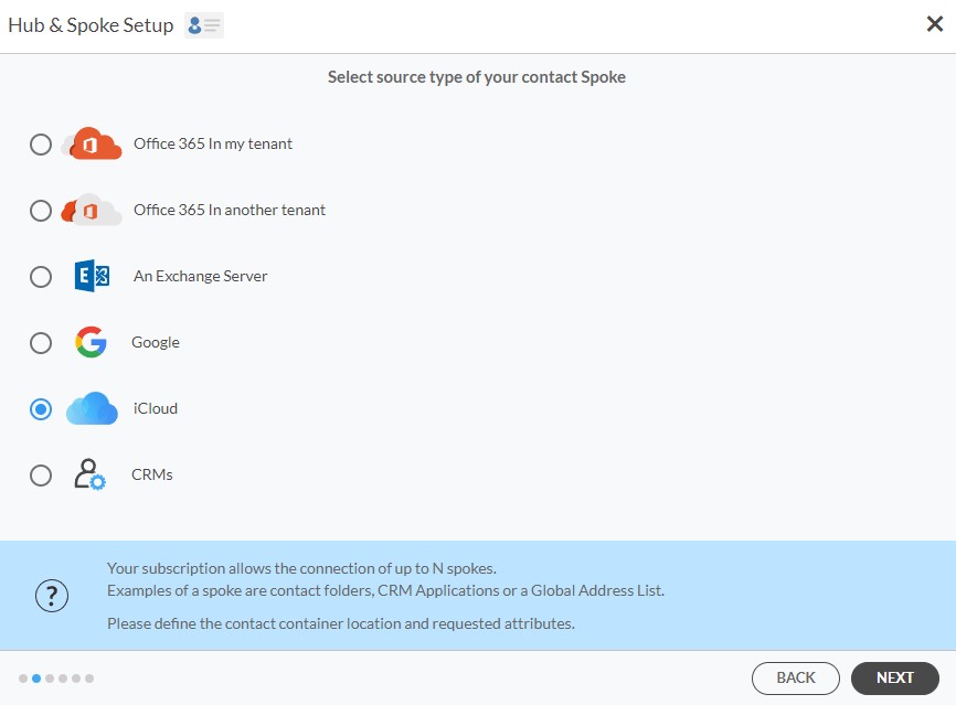 select icloud as your source type