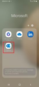 click on outlook app on android