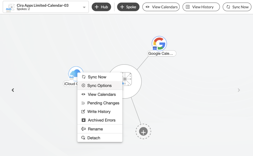Click Sync Options