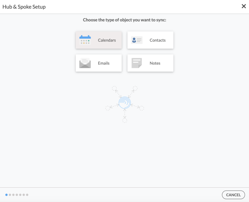 Select the Calendars object