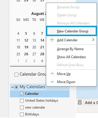 new calendar group