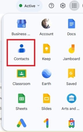 Select the Google Contacts app