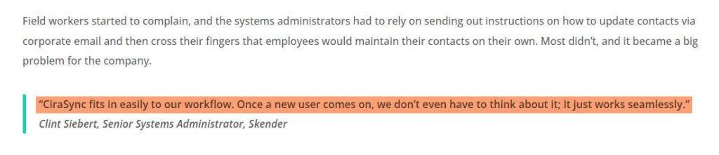 Skender Testimonial About CiraSync