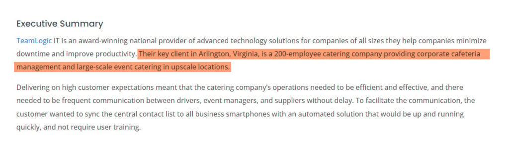 TeamLogic IT Quote about syncing GAL contacts to employee smartphones