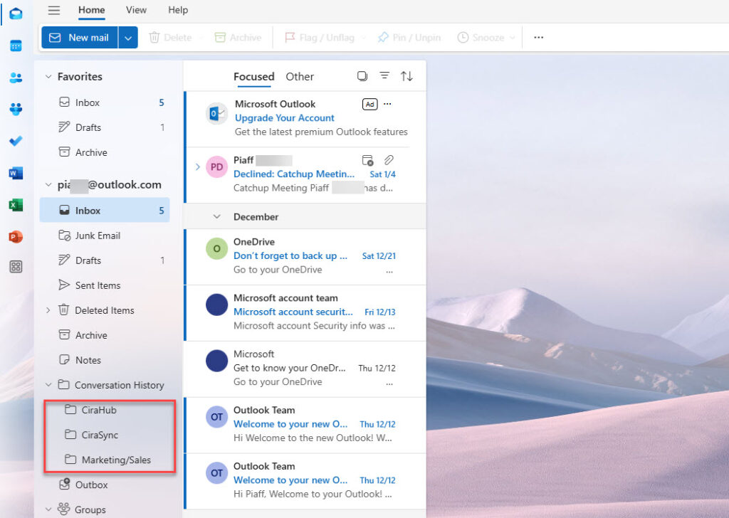 Manage Emails in Folders in Microsoft Outlook