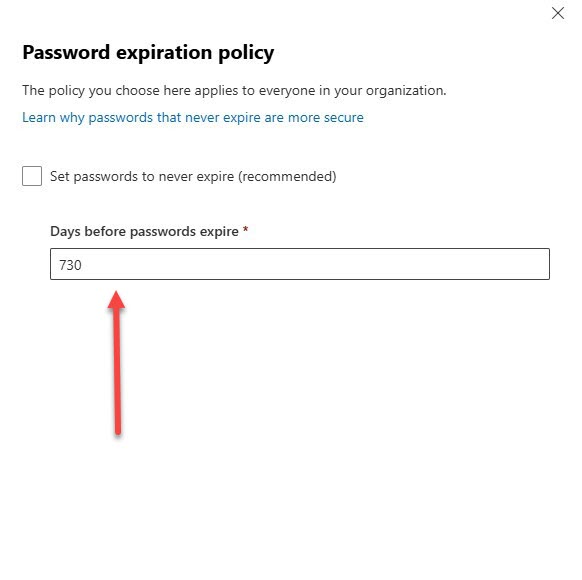 Microsoft Password Expiration Policy