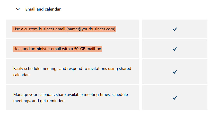 Outlook Business Features