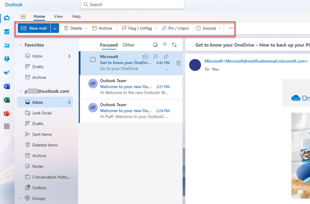 Outlook Mail Features