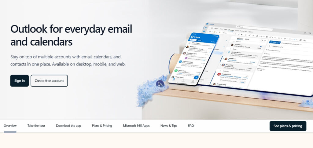 Outlook Website Homepage