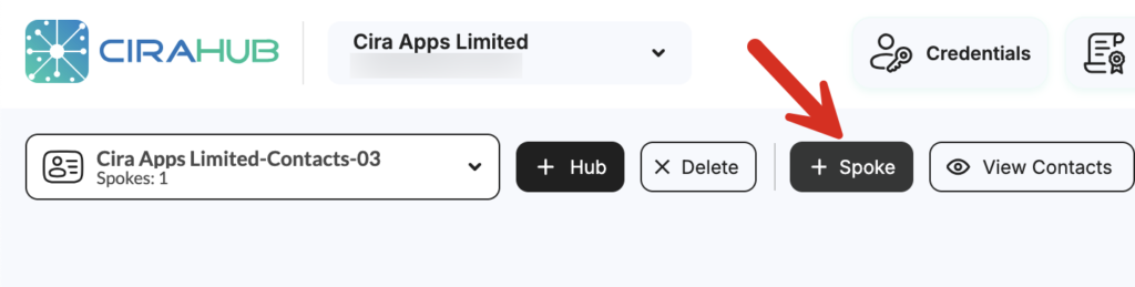 Click the +Spoke button