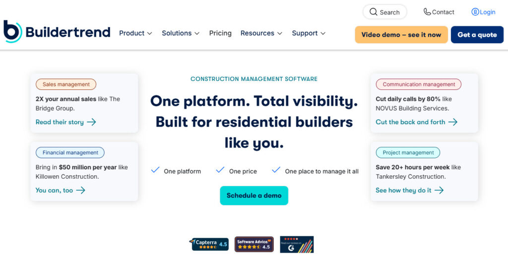 buildertrend - top construction management software