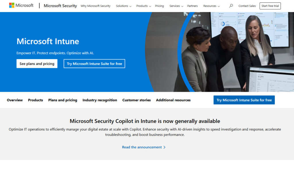 microsoft intune - best mobile device management software