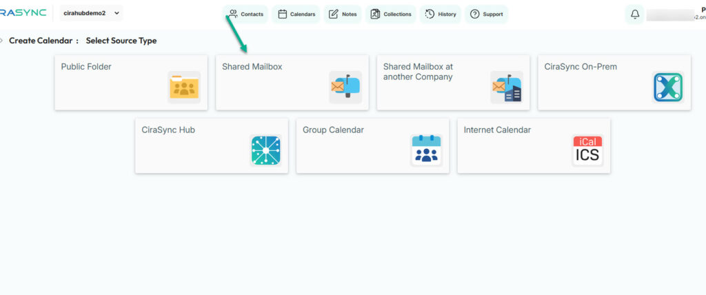 choose the calendar source type