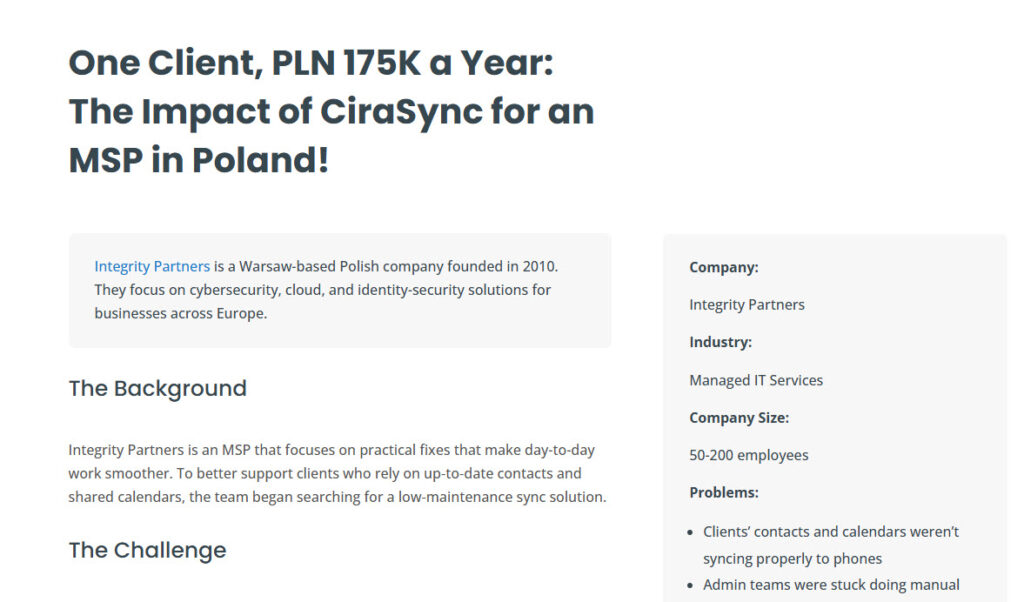cirasync case study about an msp