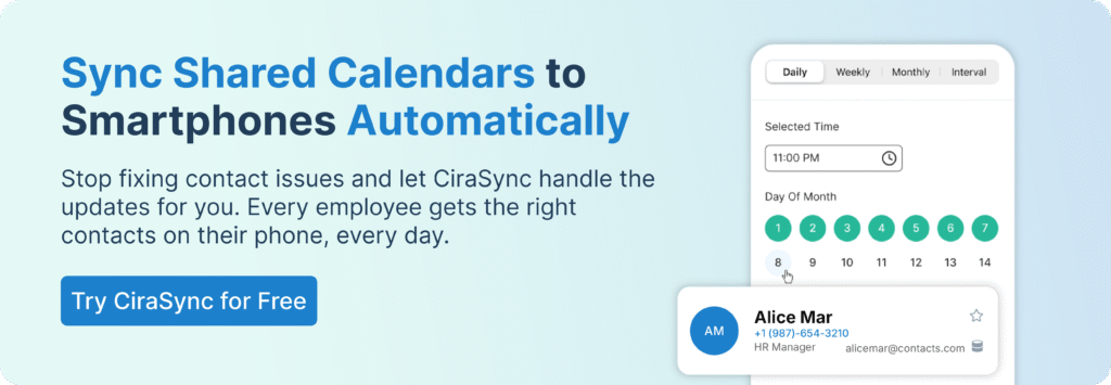 cirasync shared calendar syncing cta