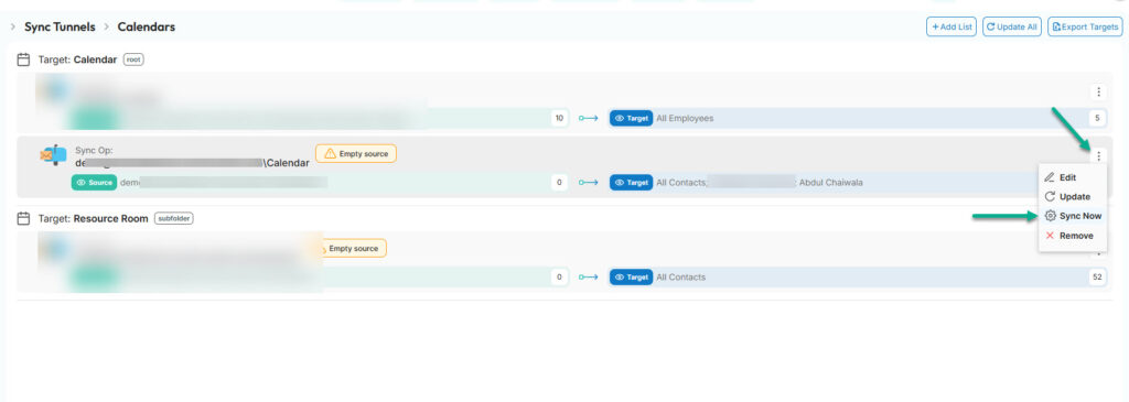 click sync now in cirasync