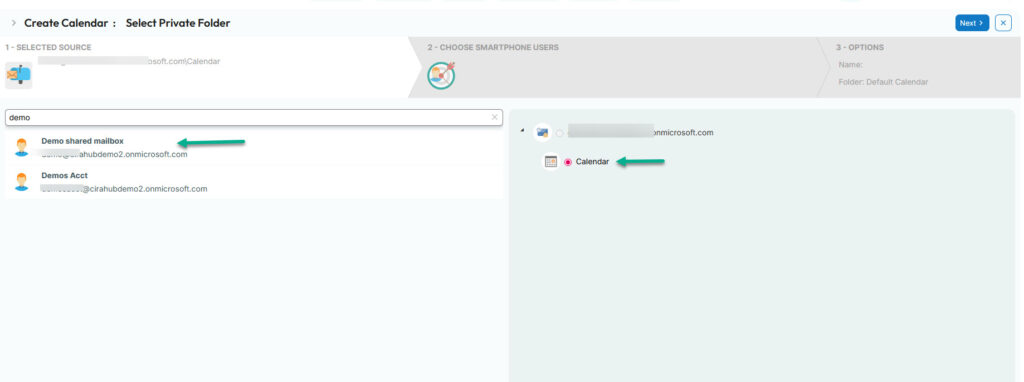 select the calendar type calendar source
