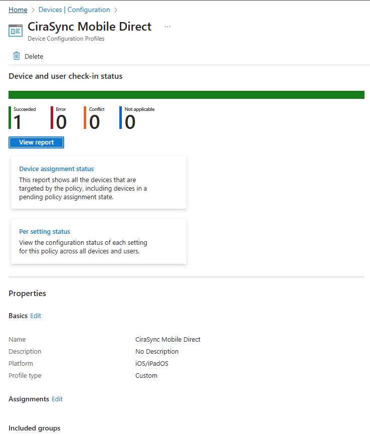 policies created in microsoft intune